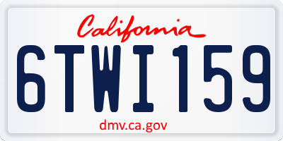 CA license plate 6TWI159