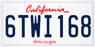 CA license plate 6TWI168