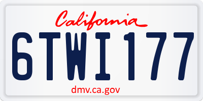 CA license plate 6TWI177