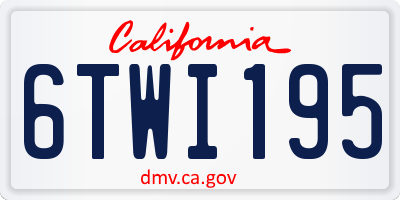 CA license plate 6TWI195