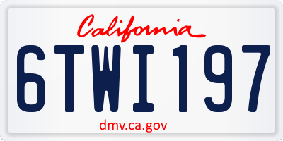 CA license plate 6TWI197