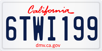 CA license plate 6TWI199
