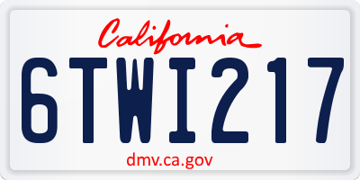 CA license plate 6TWI217