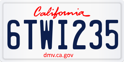 CA license plate 6TWI235