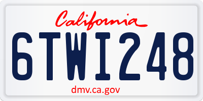 CA license plate 6TWI248