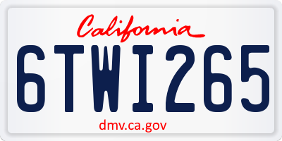 CA license plate 6TWI265