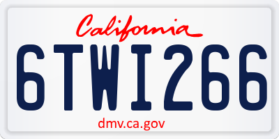 CA license plate 6TWI266
