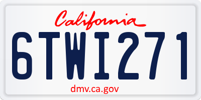 CA license plate 6TWI271