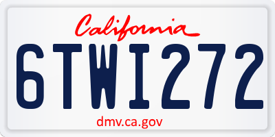 CA license plate 6TWI272