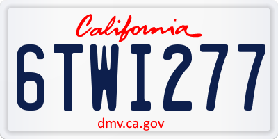 CA license plate 6TWI277