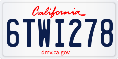 CA license plate 6TWI278