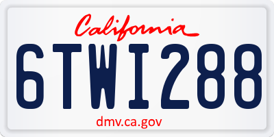 CA license plate 6TWI288