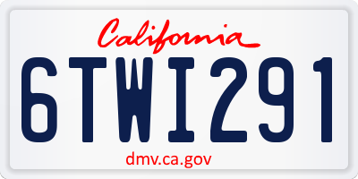 CA license plate 6TWI291