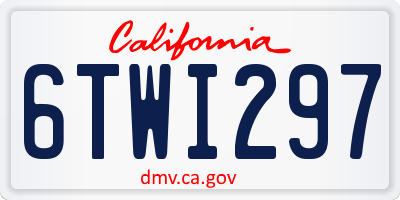 CA license plate 6TWI297