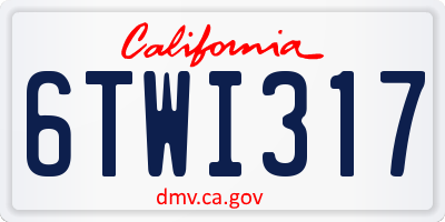 CA license plate 6TWI317