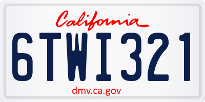 CA license plate 6TWI321