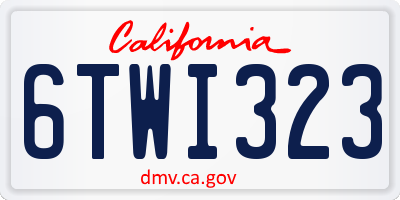 CA license plate 6TWI323