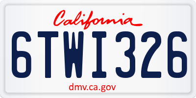 CA license plate 6TWI326
