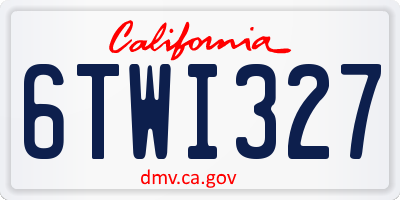 CA license plate 6TWI327