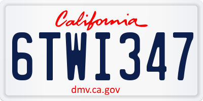 CA license plate 6TWI347