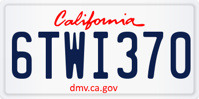 CA license plate 6TWI370