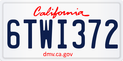 CA license plate 6TWI372