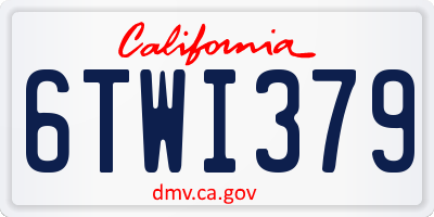 CA license plate 6TWI379