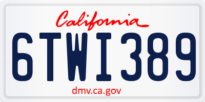CA license plate 6TWI389