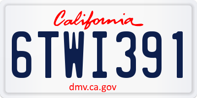 CA license plate 6TWI391