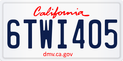 CA license plate 6TWI405