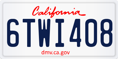 CA license plate 6TWI408