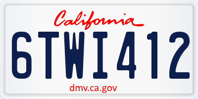 CA license plate 6TWI412