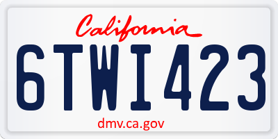 CA license plate 6TWI423