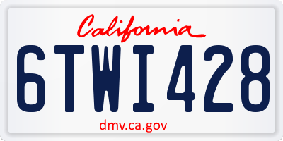 CA license plate 6TWI428