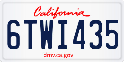 CA license plate 6TWI435