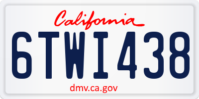 CA license plate 6TWI438