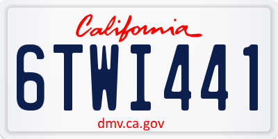 CA license plate 6TWI441