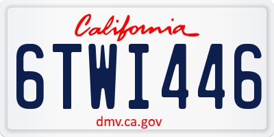 CA license plate 6TWI446