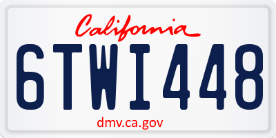 CA license plate 6TWI448