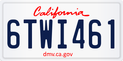 CA license plate 6TWI461