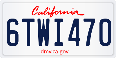 CA license plate 6TWI470