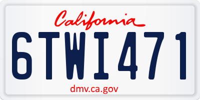 CA license plate 6TWI471