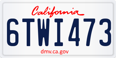 CA license plate 6TWI473