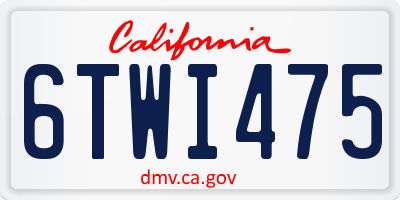 CA license plate 6TWI475