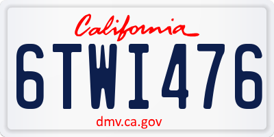 CA license plate 6TWI476