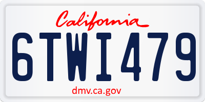 CA license plate 6TWI479