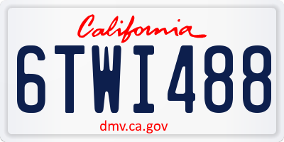 CA license plate 6TWI488