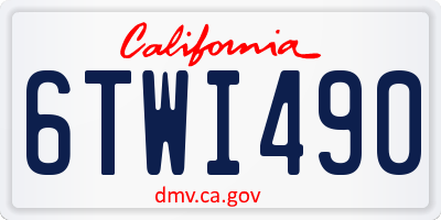 CA license plate 6TWI490