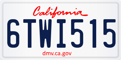 CA license plate 6TWI515