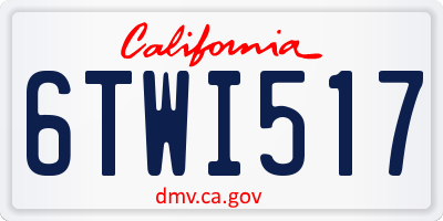 CA license plate 6TWI517